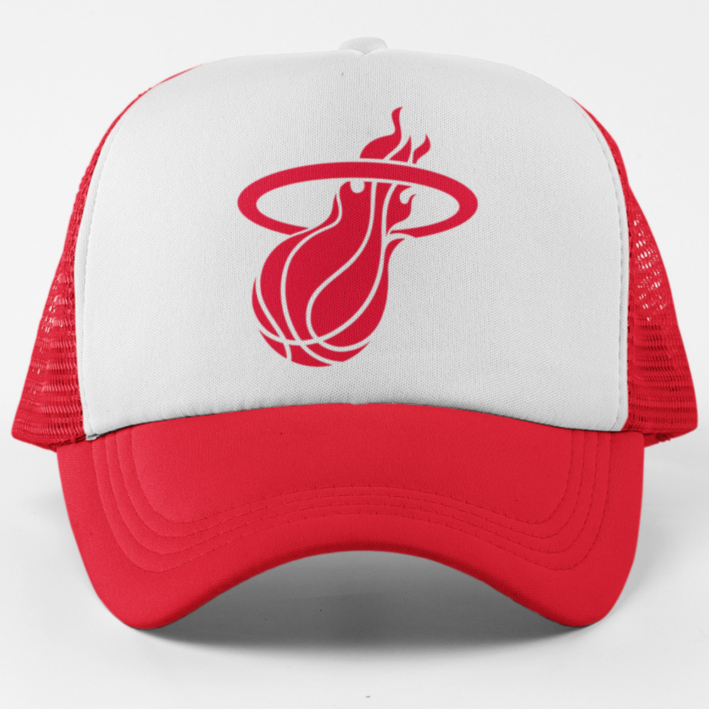 NEW Miami Heat Monochrome Pop Foam Trucker Mesh Snapback Hat 2TONE RED